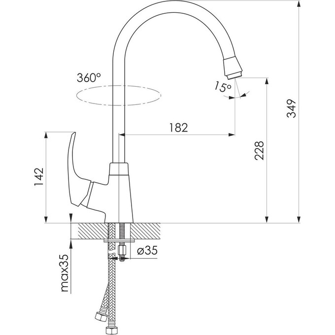 Смеситель для кухни Imprese Malse 55010S, фото 4