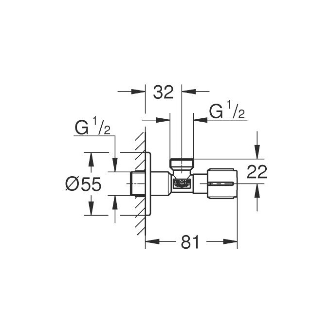 Угловой вентиль 1/2" - 1/2" Grohe 1023422430 (черный матовый), фото 3