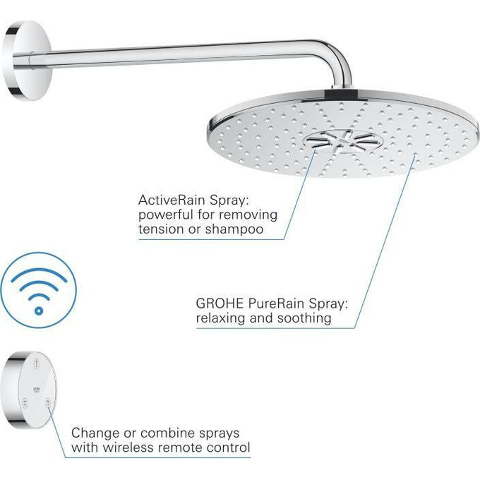 Верхній душ Grohe Rainshower SmartConnect 310 26640000 (2 режими струменя, з кронштейном та дистанційним керуванням), фото , изображение 13