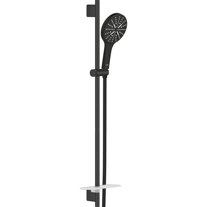 Душевой гарнитур Grohe Rainshower SmartActive 150 22725KF5 (фантомный черный, с полкой), фото 