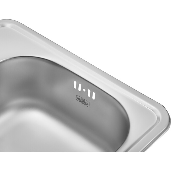 Кухонна мийка Kroner KRP Satin 3838 (Satin-383806160, 38x38 см, 0.6 мм, з сифоном), фото , изображение 7