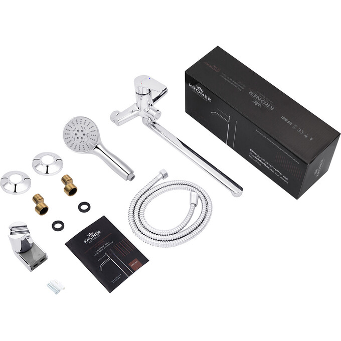 Змішувач для ванни Kroner KRP Brocken C070 (з лійкою та шлангом), фото , изображение 7