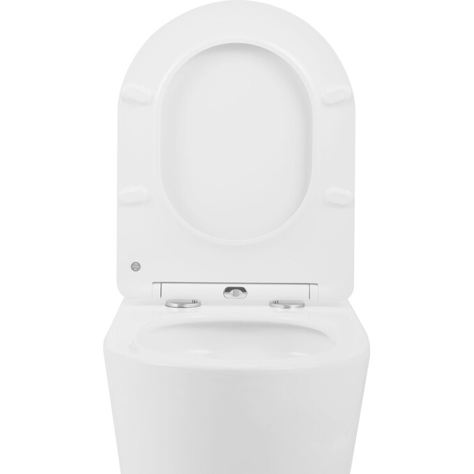 Безободковый подвесной унитаз Qtap Scorpio Ultra Quiet Rimless QT14332380AW (воронкообразный, с сиденьем), фото 4