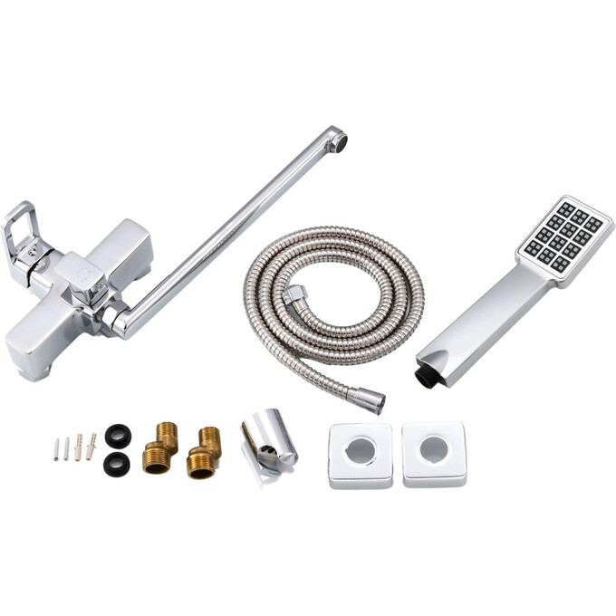 Смеситель для ванны Lidz Wawel 005 Chrome LDWAW005CRM45389 (хром, с лейкой и шлангом), Цвет производителя: хром, фото 7