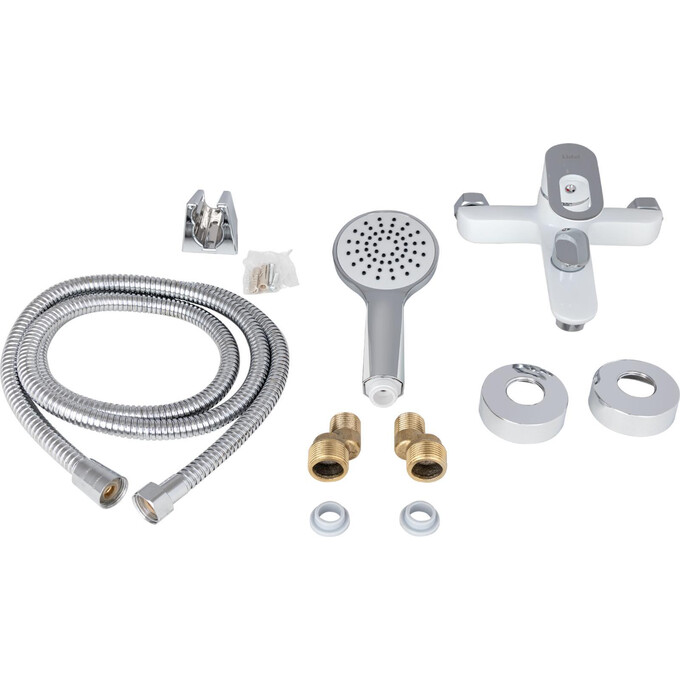 Смеситель для ванны Lidz Latwa 006 White/Chrome LDLAT006WHI45424 (белый/хром, с лейкой и шлангом), Цвет производителя: белый, хром, фото 5