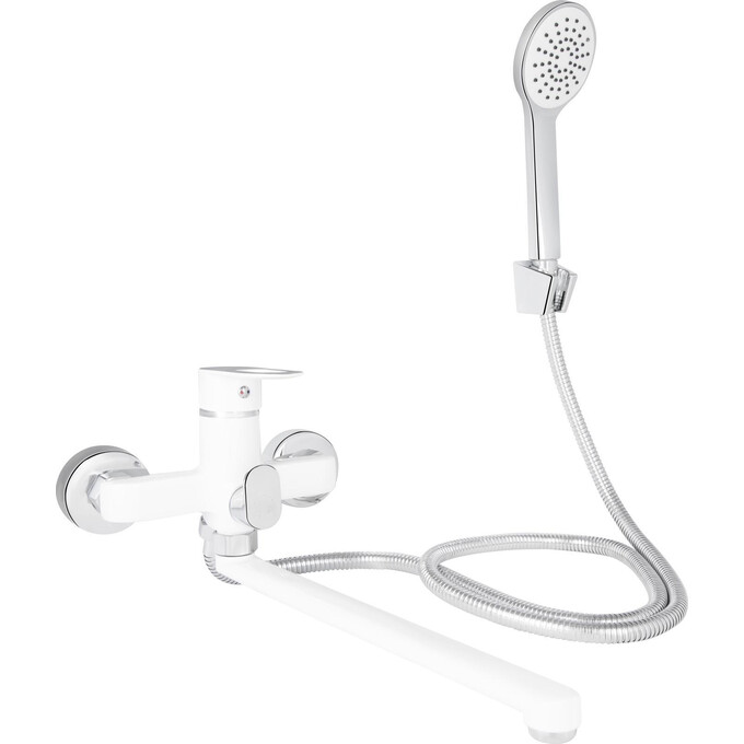 Смеситель для ванны Lidz Latwa 005 White/Chrome LDLAT005WHI45425 (белый/хром, с лейкой и шлангом), Цвет производителя: белый, хром, фото 