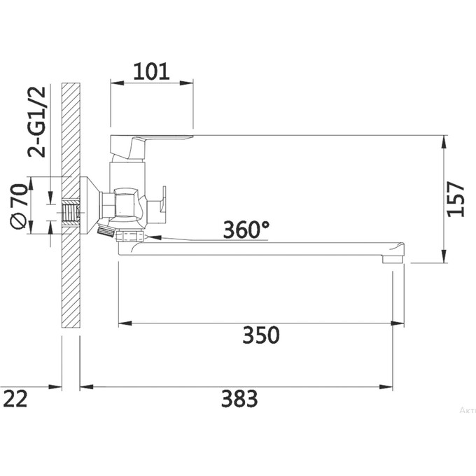 Смеситель для ванны Lidz Latwa 005 White/Chrome LDLAT005WHI45425 (белый/хром, с лейкой и шлангом), Цвет производителя: белый, хром, фото 8