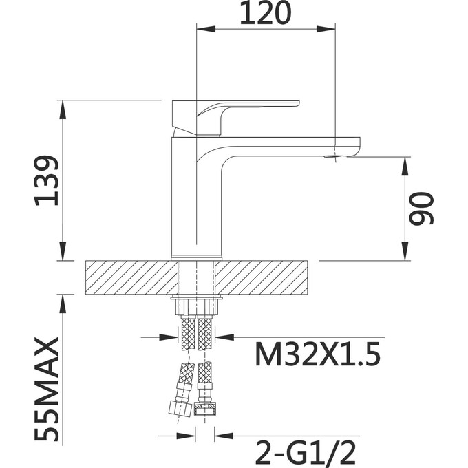 Смеситель для умывальника Qtap Jay Black Matt QTJAY270BLM45545 (черный матовый), Цвет производителя: черный матовый, фото 4