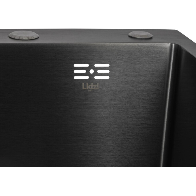 Мойка для кухни Lidz Handmade H6350BL Brushed Black LDH6350BLPVD45589 (64x50 см, брашированная черная, 3.0/1.0 мм, с сифоном и дозатором), Доступные размеры: 63 x 50 L, Цвет производителя: брашированный черный, фото 4