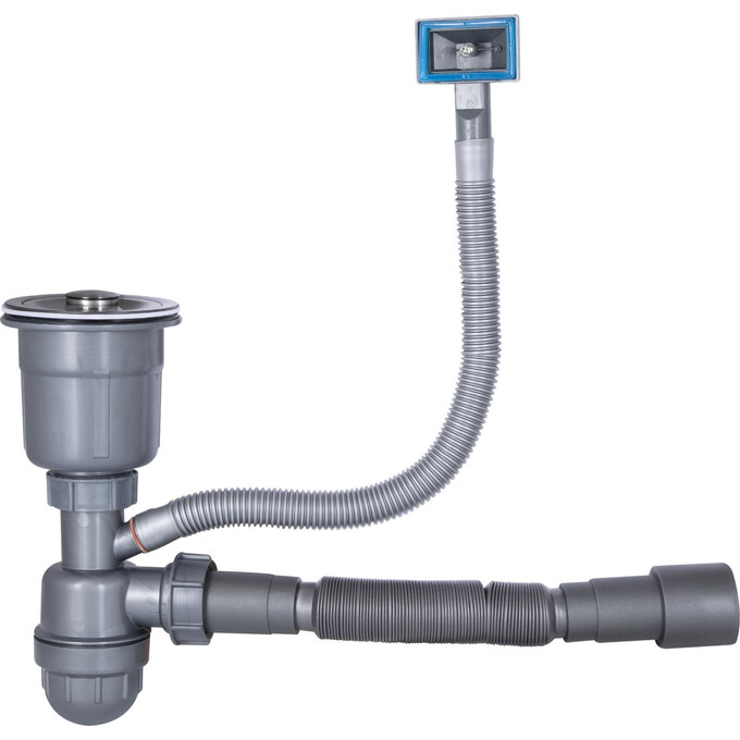 Мойка для кухни Lidz Handmade H6350BL Brushed Black LDH6350BLPVD45589 (64x50 см, брашированная черная, 3.0/1.0 мм, с сифоном и дозатором), Доступные размеры: 63 x 50 L, Цвет производителя: брашированный черный, фото 7