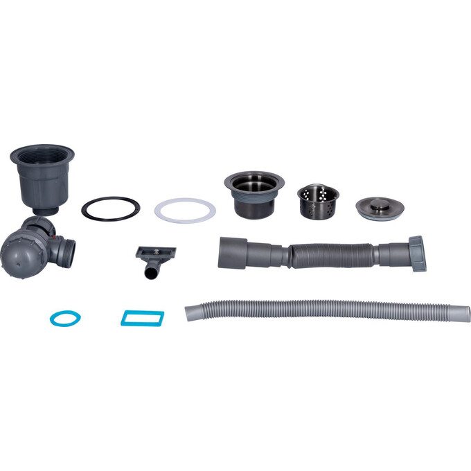 Мойка для кухни Lidz Handmade H6350BL Brushed Black LDH6350BLPVD45589 (64x50 см, брашированная черная, 3.0/1.0 мм, с сифоном и дозатором), Доступные размеры: 63 x 50 L, Цвет производителя: брашированный черный, фото 8