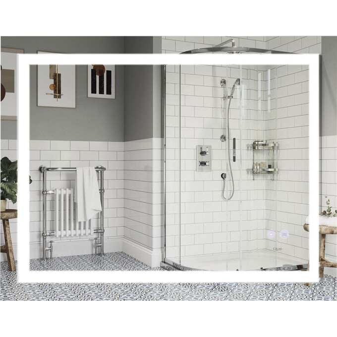 Зеркало для ванной комнаты Qtap Mideya QT2078NCF9070W (90x70 см, с подсветкой, антизапотеванием и диммером), Доступные размеры: 90 x 70, фото 