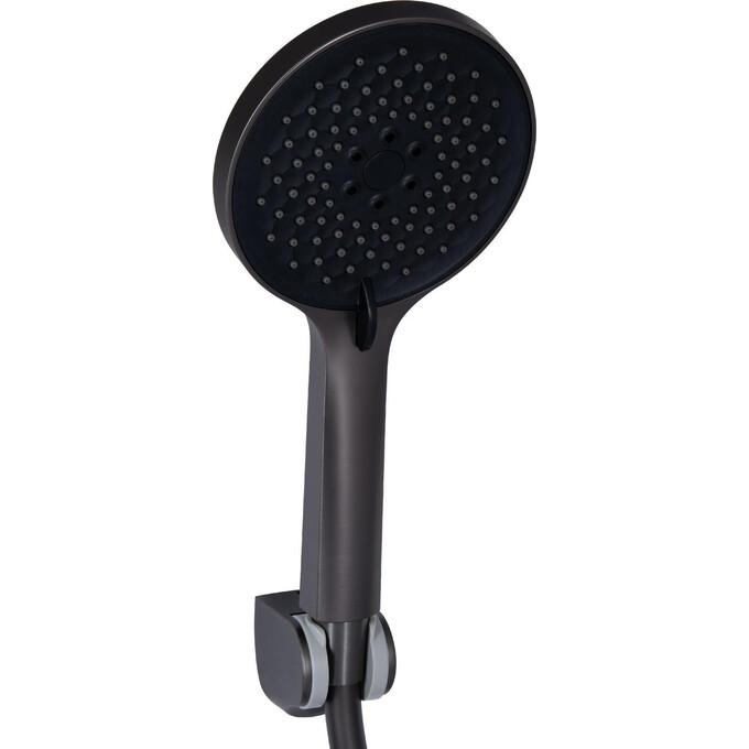 Смеситель для ванны Qtap Vlasta New Gunmetal Black QTVLA260GMB45645 (черный металлик, с лейкой и шлангом), Цвет производителя: черный металлик, фото 3