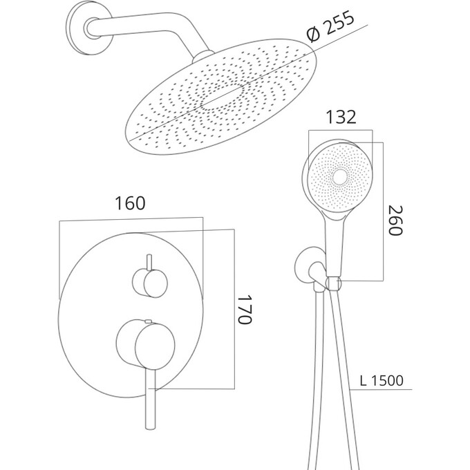 Душевая система Qtap Scorpio Black Matt QTSCO113BLM45897 (черная матовая, скрытого монтажа), Цвет производителя: черный матовый, фото 12