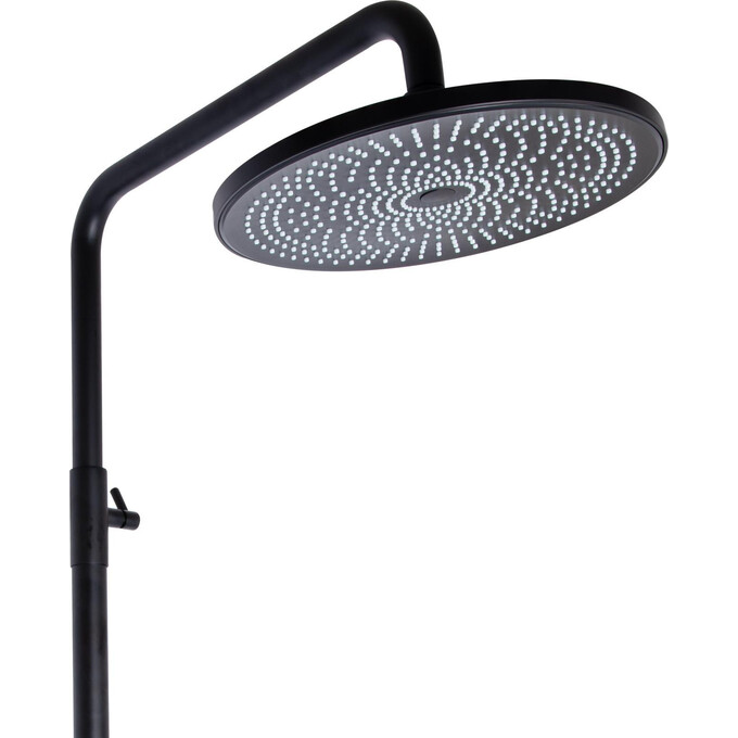 Душевая система Qtap Slavonice Black Matt QTSLA111BLM45906 (черная матовая, с изливом, каскад), Цвет производителя: черный матовый, фото 4