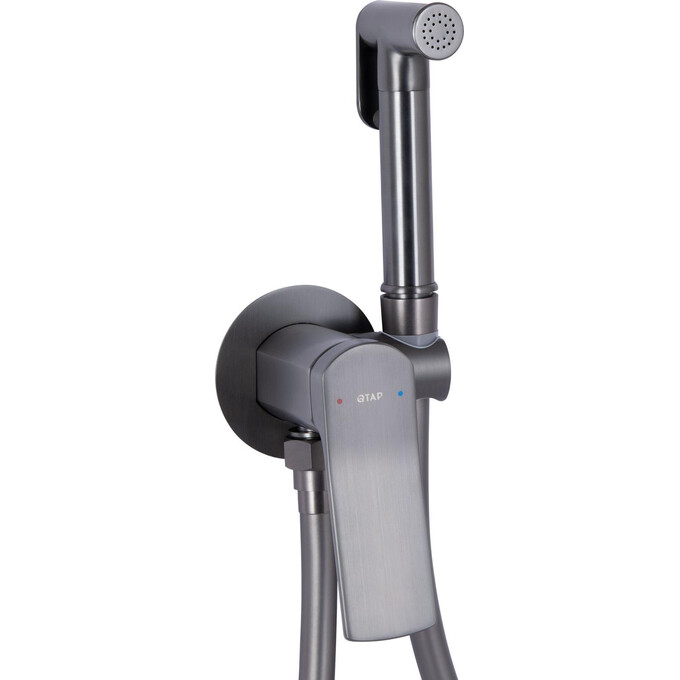 Гигиенический душ со смесителем Qtap Slavonice Gunmetal Black QTSLA262GMB45916 (черный металлик, скрытого монтажа), Цвет производителя: черный металлик, фото 2