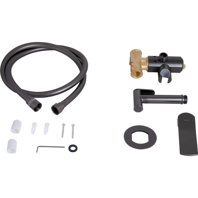 Гигиенический душ со смесителем Qtap Slavonice Gunmetal Black QTSLA262GMB45916 (черный металлик, скрытого монтажа), Цвет производителя: черный металлик, фото 5