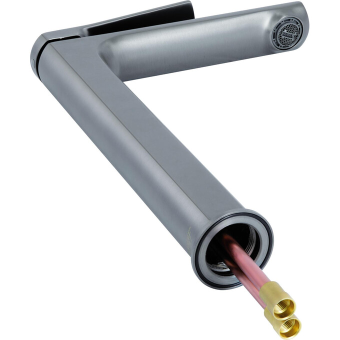 Смеситель для умывальника Qtap Slavonice Gunmetal Black QTSLA269GMB45925 (черный металлик, высокий), фото 2