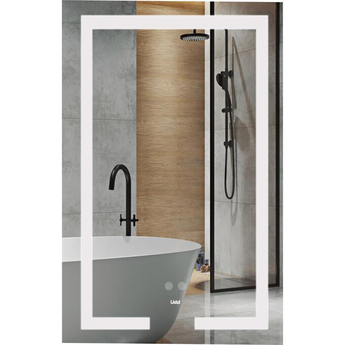 Зеркало для ванной комнаты Lidz Kubis LD78LF9365080 (80x50 см, с подсветкой, антизапотеванием и диммером), фото 