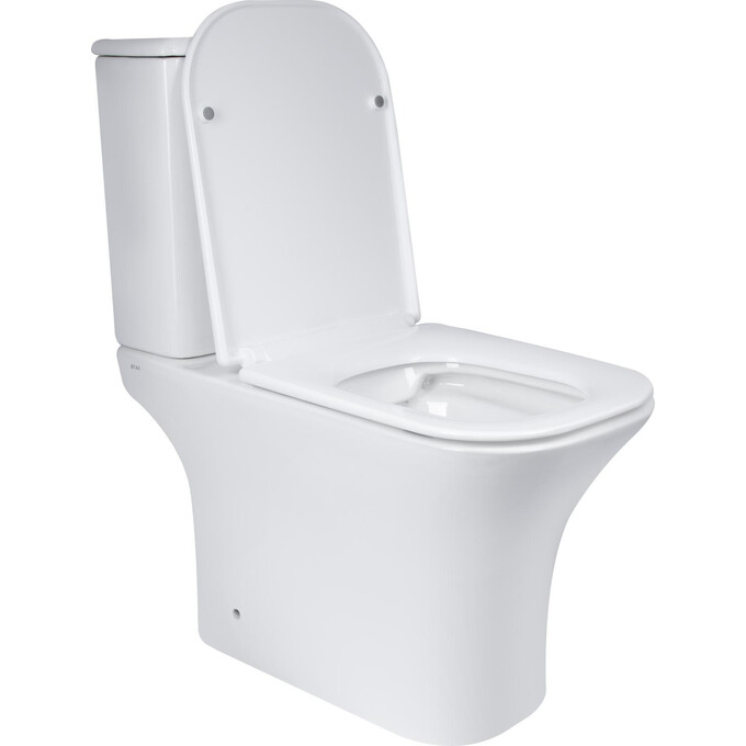 Безободковый унитаз-компакт Qtap Presto Quadro Rimless QT24221215AW (с сиденьем), фото 3