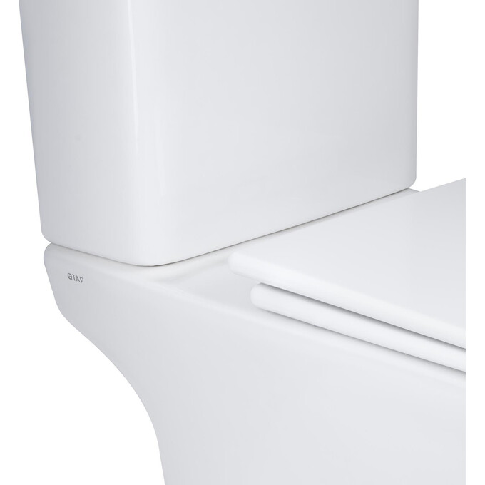 Безободковый унитаз-компакт Qtap Presto Quadro Rimless QT24221215AW (с сиденьем), фото 5