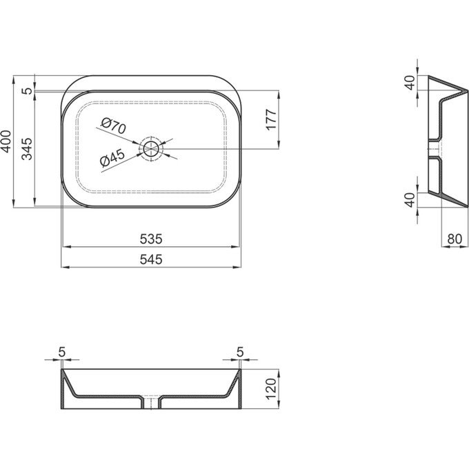 Умывальник Qtap Scorpio White Glossy QT14112243WN (55x39 см, белый глянцевый), Доступные размеры: 55 x 39, Цвет производителя: белый глянец, фото 7
