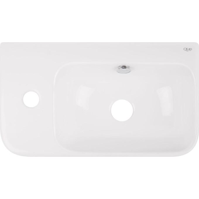 Умывальник Qtap Tern White Glossy QT1711H02RW (45x25 см, белый глянцевый), Доступные размеры: 45 x 25 L, фото 
