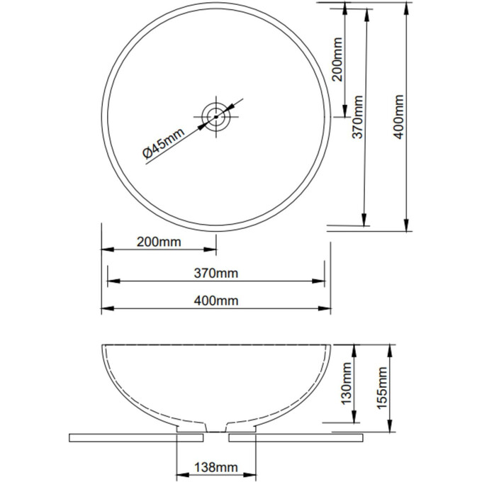 Умывальник Qtap Owl White Glossy QT1911K53WN (40x40 см, белый глянцевый, чаша), фото 4