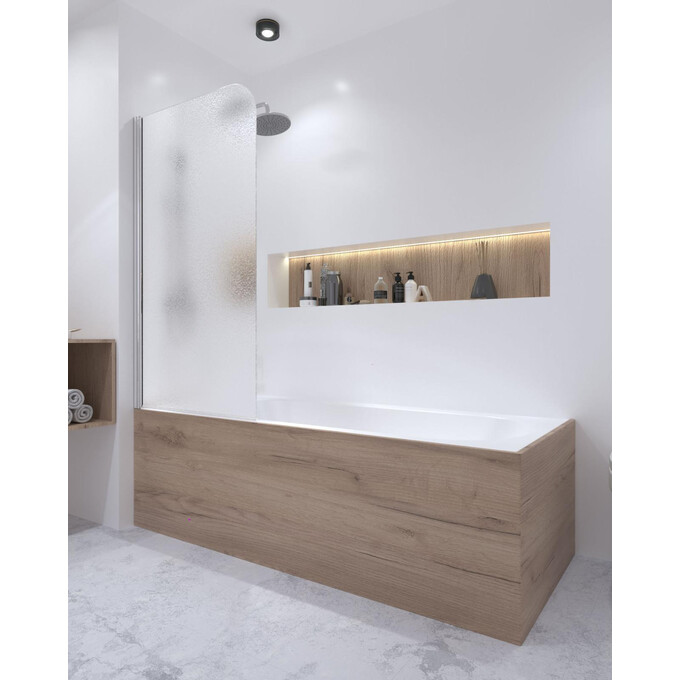 Штора на ванну Qtap Standard Chrome STDCRM407513APL (75x130 см, стекло матовое, профиль хром), Доступные размеры: 75 x 130, Цвет производителя: хром, фото 2