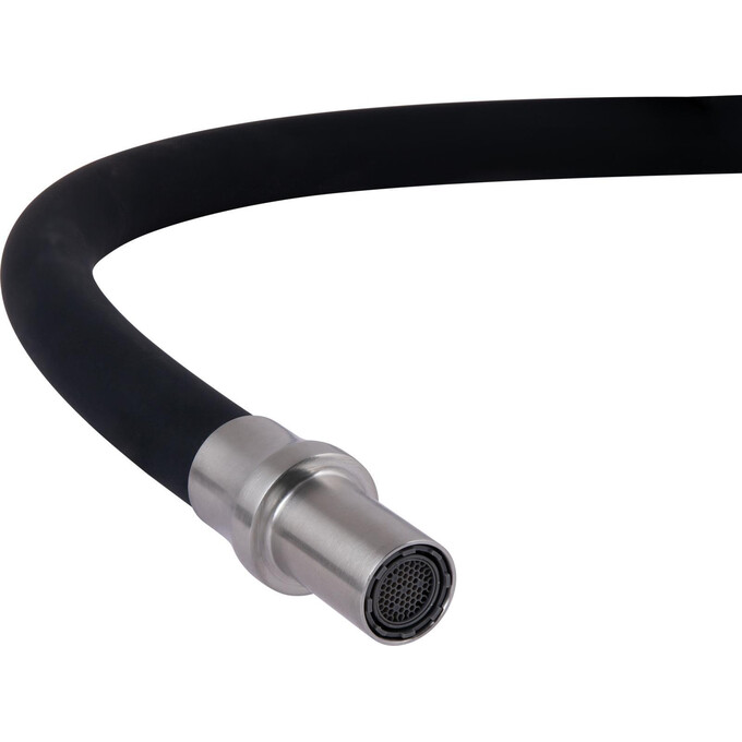 Смеситель для кухни Lidz Aria 020F3 Black Matt/Nickel LDARI020F3BNK37647 (черный матовый/никель, c гибким изливом и подключением питьевой воды), Цвет производителя: черный матовый, никель, фото 7