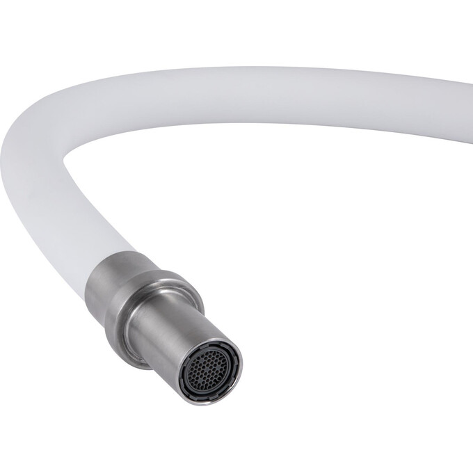 Смеситель для кухни Lidz Aria 020F3 Matt White/Nickel LDARI020F3WNK39480 (белый матовый/никель, c гибким изливом и подключением питьевой воды), Цвет производителя: белый матовый, никель, фото 7