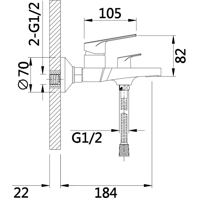 Смеситель для ванны Qtap Stenava New Chrome QTSTE259CRM45537 (с лейкой и шлангом), фото 5