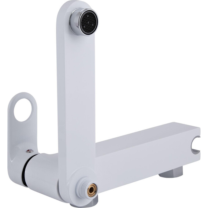 Смеситель для ванны Qtap Jay Chrome/White QTJAY260CRW45554 (хром/белый, с лейкой и шлангом), Цвет производителя: хром, белый, фото 4