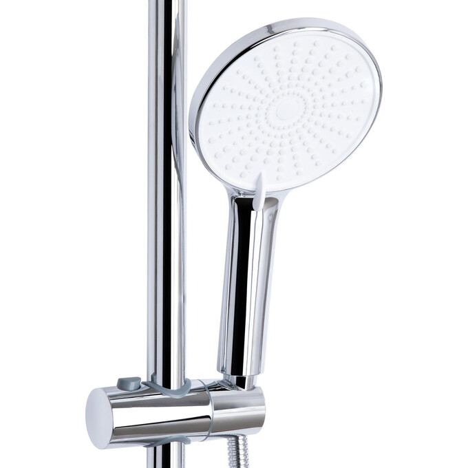 Душевая система Qtap Jay White/Chrome QTJAY111CRW45555 (белая/хром, с изливом), Цвет производителя: белый, хром, фото 4