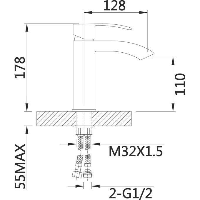 Смеситель для умывальника Qtap Swan Cascada Chrome/White QTSWA270CRW45568 (хром/белый, с каскадным изливом), фото 6