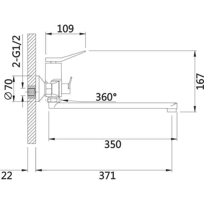 Смеситель для ванны Qtap Presto Chrome QTPRE2601CRM45573 (с лейкой и шлангом), фото 7