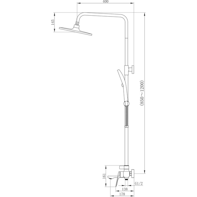 Душевая система Qtap Vlasta New Chrome QTVLA111CRM45650 (хром, с изливом), Цвет производителя: хром, фото 14