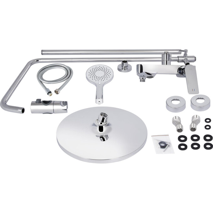 Душевая система Qtap Vlasta New Chrome QTVLA111CRM45650 (хром, с изливом), Цвет производителя: хром, фото 13