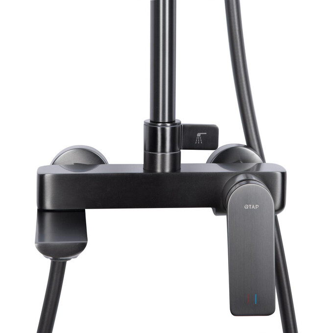 Душевая система Qtap Vlasta New Gunmetal Black QTVLA111GMB45651 (черный металлик, с изливом), Цвет производителя: черный металлик, фото 6