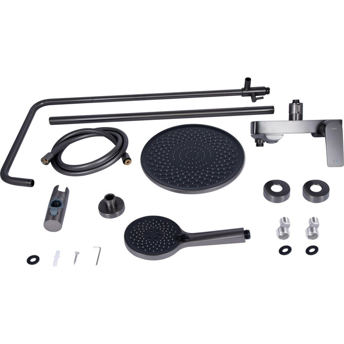 Душевая система Qtap Vlasta New Gunmetal Black QTVLA111GMB45651 (черный металлик, с изливом), Цвет производителя: черный металлик, фото 14