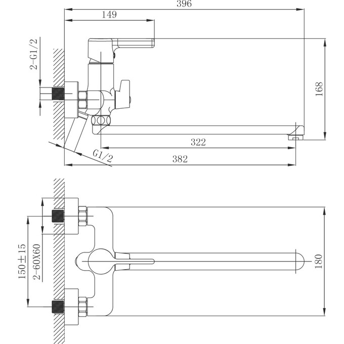 Смеситель для ванны Qtap Cardinal Chrome QTCAR260CRM45657 (с лейкой и шлангом), фото 10