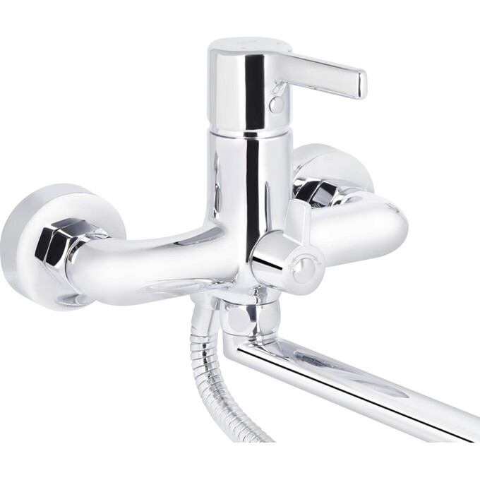 Смеситель для ванны Qtap Cardinal Chrome QTCAR260CRM45657 (с лейкой и шлангом), фото 2