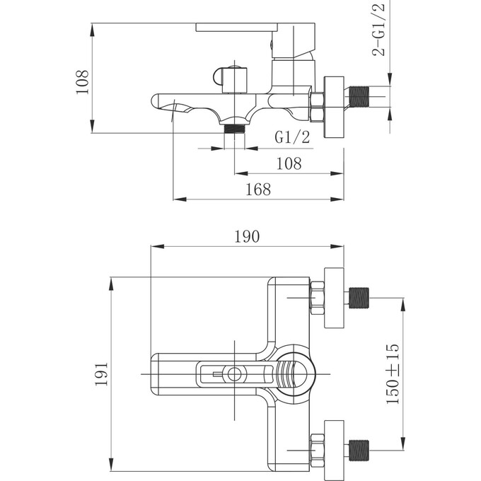 Смеситель для ванны Qtap Taurus Black Matt QTTAU259BLM45662 (черный матовый, с лейкой и шлангом), Цвет производителя: черный матовый, фото 7