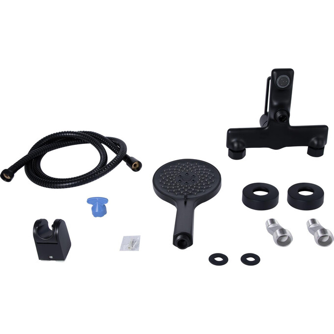 Смеситель для ванны Qtap Taurus Black Matt QTTAU259BLM45662 (черный матовый, с лейкой и шлангом), Цвет производителя: черный матовый, фото 6