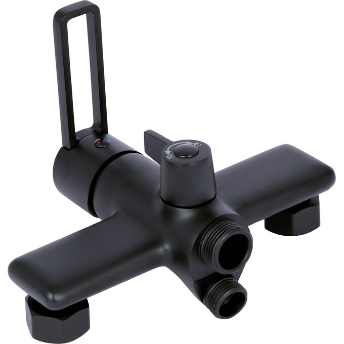 Смеситель для ванны Qtap Taurus Black Matt QTTAU260BLM45664 (черный матовый, с лейкой и шлангом), Цвет производителя: черный матовый, фото 3