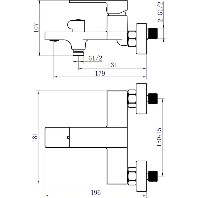 Смеситель для ванны Qtap Gemini Chrome/White QTGEM259CRW45683 (хром/белый, с лейкой и шлангом), Цвет производителя: хром, белый, фото 8
