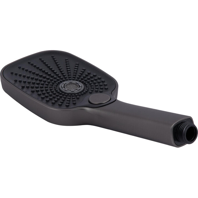 Змішувач для ванни Qtap Gemini Gunmetal Black QTGEM259GMB45684 (чорний металік, з лійкою та шлангом), Колір виробника: чорний металік, фото , изображение 5