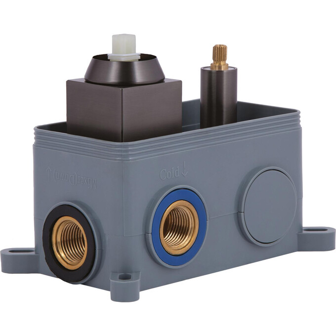 Душова система Qtap Gemini Gunmetal Black QTGEM113GMB45698 (чорний металік, прихованого монтажу), Колір виробника: чорний металік, фото , изображение 12