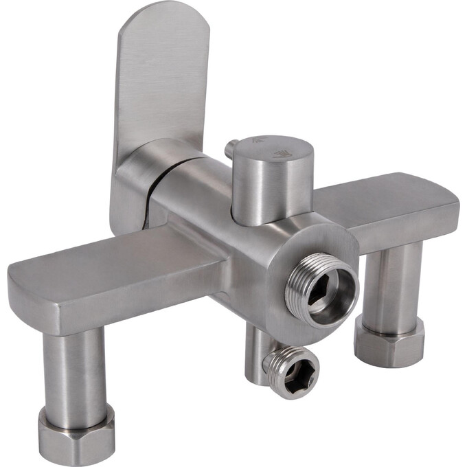 Смеситель для ванны Lidz Luna 005 Nickel LDLUN005NKS46093 (никель, с лейкой и шлангом), фото 3