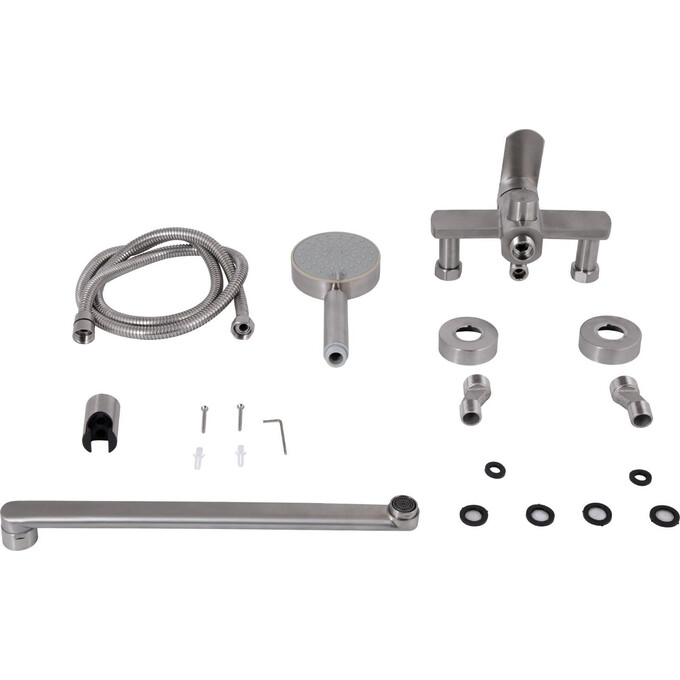 Смеситель для ванны Lidz Luna 005 Nickel LDLUN005NKS46093 (никель, с лейкой и шлангом), фото 6